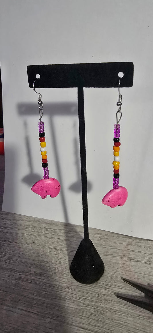 Dangle bear earring